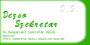 dezso szekretar business card